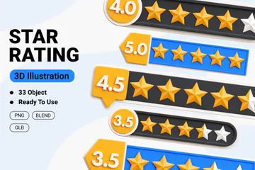 Star Rating Review 3D Icon Pack