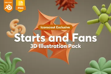 Étoiles et fans Pack 3D Illustration
