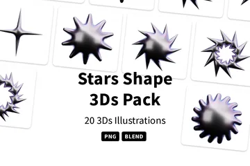Stars Shape 3D Icon Pack