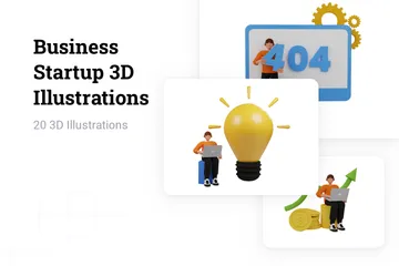 Démarrage d'entreprise Pack 3D Illustration