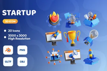 Start-up 3D Icon Pack