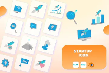 STARTUP 3D Icon Pack