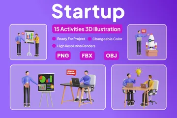 Startup 3D Illustration Pack