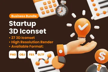 STARTUP BUSINESS 3D Icon Pack
