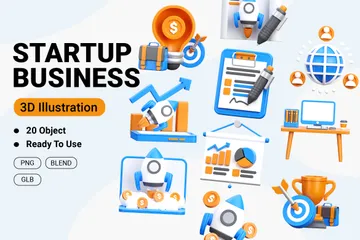 Startup Business 3D Icon Pack