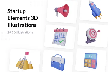 Startelemente 3D Illustration Pack