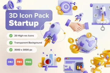 Entreprise en démarrage 3D Icon Pack