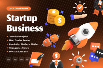 Iniciar negócios Pacote de Icon 3D