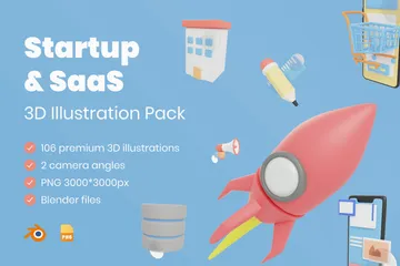 Startup und SaaS 3D Illustration Pack