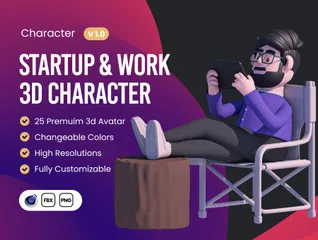 Startup & Work Characters 3D Icon Pack