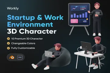 Startup & Work Environment 3D Illustration Pack