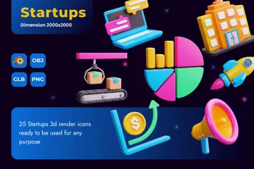 Startups 3D Icon Pack