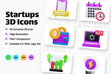 Startups 3D Icon Pack