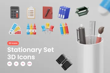 Stationary Set 3D Illustration Pack