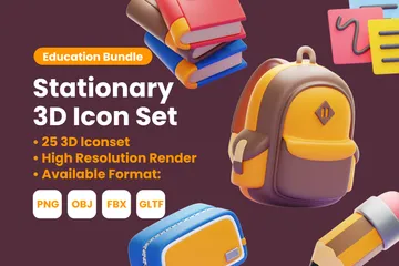 STATIONERY 3D Icon Pack