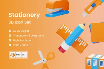 Stationery 3D Icon Pack