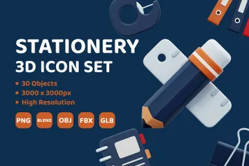 Stationery 3D Icon Pack