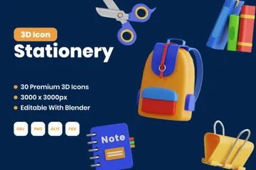 Stationery 3D Icon Pack