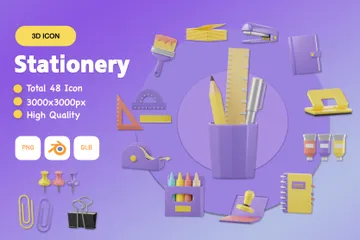 Stationery 3D Icon Pack