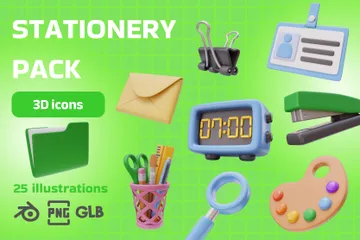 Stationery 3D Icon Pack