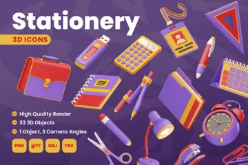 Stationery 3D Icon Pack