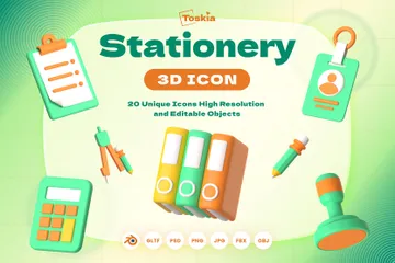 Stationery 3D Icon Pack