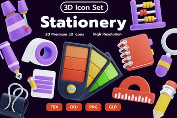 Stationery 3D Icon Pack