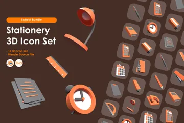 Stationery 3D Icon Pack