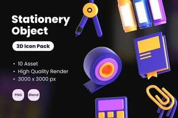 Stationery 3D Icon Pack