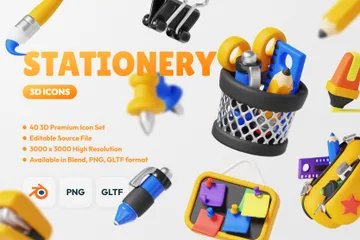 Stationery 3D Icon Pack