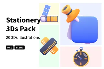 Stationery 3D Icon Pack