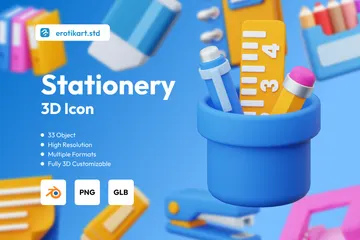 Stationery 3D Icon Pack