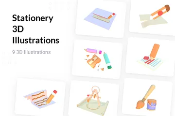 Stationery 3D Illustration Pack