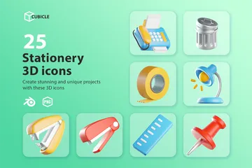 Stationery 3D Icon Pack
