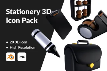 Stationery Item 3D Icon Pack