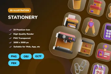 Stationery Office 3D Icon Pack