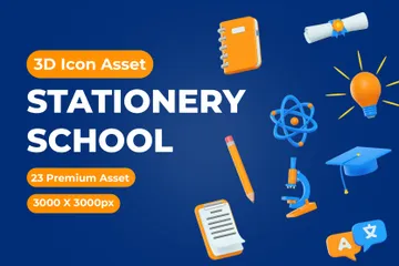 Stationery School 3D Icon Pack