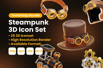 STEAMPUNK 3D Icon Pack