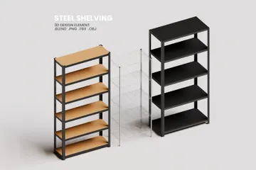 Steel Shelving 3D Icon Pack