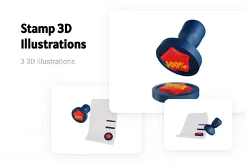 Briefmarke 3D Illustration Pack