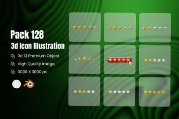 Bewertung in Sternen 3D Icon Pack
