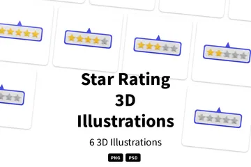 Bewertung in Sternen 3D Illustration Pack