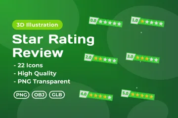 Bewertung mit Sternen 3D Icon Pack