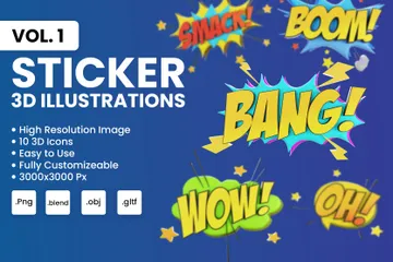Sticker & Slangs 3D Icon Pack