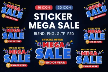 Sticker Mega Sale 3D Illustration Pack