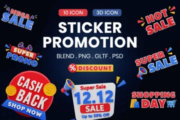 Sticker Promotion 3D Icon Pack