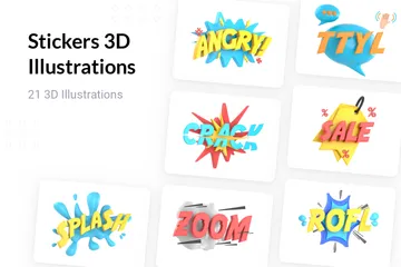 Stickers 3D Illustration Pack