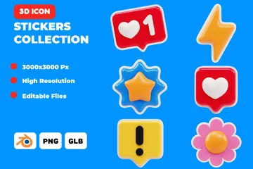 Stickers Collection 3D Icon Pack