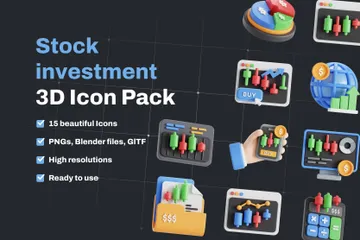 Stock Investment 3D Icon Pack