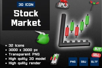 Stock Market 3D Icon Pack